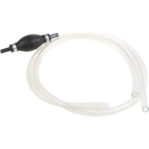 Gasoline Siphon Hose Gas/Oil/Water/Liquid/Fuel Transfer Siphon Pump, Portable Siphon Hand Pump Manual Oil Pump with 2 Hose