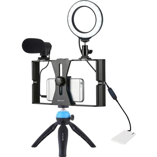 Led Ring Light Photography Dimmable Selfie Led Ring Fill Light With Cell Phone Holder & Tripod Stand Stabilizer & Microphone