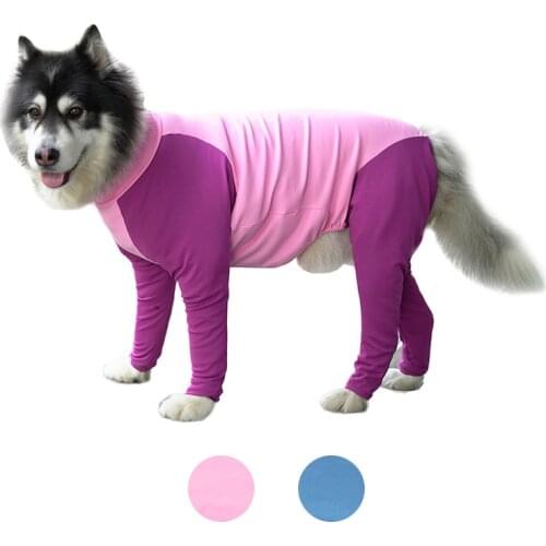 Hair Proof Warm Big Dog Clothes Four Legged Elbow Pads Pink Pajamas Large Dogs Coat Labrador Husky Cotton Pet Clothes 8XL-11XL