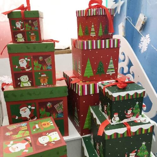 Evening Xmas Decoration Present Case Candy Wrapping Bags Christmas Paper Gift Box Cute Santa Claus Gift Holders