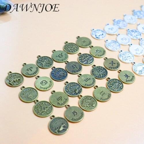 12pcs/set 19x16mm Vintage Charm Small pendant 12 constellation Pendant DIY Making jewelry Supplies Accessories Finding