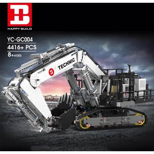 XQ Remote Control Electrician Large Excavator High Difficulty MOC Assembled Building Block Set Adult Toy Gift