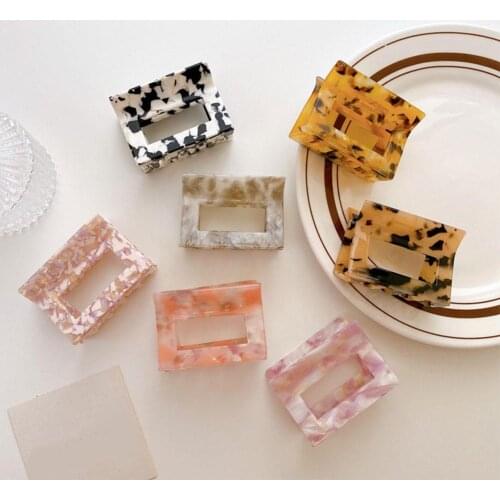 Exquisite Korean Milk Cow Geometric Square Hair Claws Elegant Acetate Hairpins Hair Clips Headwear Fashion Hair Accessories