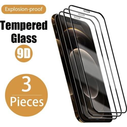 3PC Full Cover Tempered Glass For iphone 12 12 Pro Max 12 Mini 11 Pro 11 Screen Protector For iPhone 12 Pro XR XS 8 Plus 7 Plus