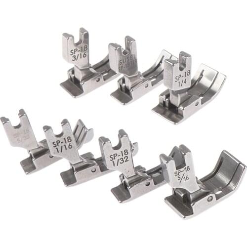 1PC 1/4 1/8 3/8 1/16 3/16 5/16 1/32 Metal Presser Foot SP-18 Industrial Sewing Machine Flat Car Moving Edge Single Needle Flat