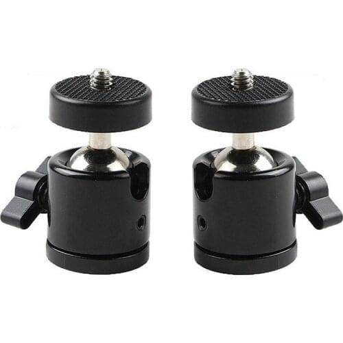 2PCS 1/4 inch Mini Tripod Ball Head Bracket Holder Mount Ballhead for DSLR Camera