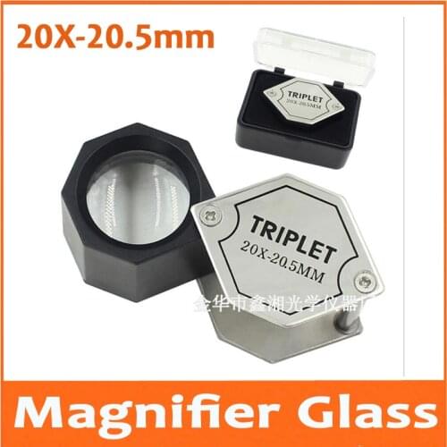20X 20.5mm Metal Foldable Triplet Jade Jewel Jewelry Magnifier Pocket Loupe Toy Gift for Children Reading Magnifying Glass