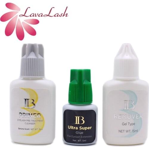 3 Bottles Origianl Korea IB Glue Ultra Super Glue Lash Primer Lash Remover Set For Eyelash Extension Fastest Atrongest Wholesale