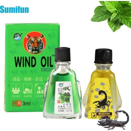 3ml Tiger Balm Scorpion Refreshing Oil For Headache Dizziness Medicinal Oil Pain Rheumatism Abdominal Pain Fengyoujing Portable