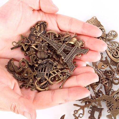 80/90/100pcs/ Mixed Type Antique Bronze Charms Alloy Pendant DIY Accessories for Bracelet Necklace Jewelry and Craft #236571
