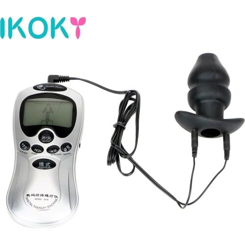 IKOKY Electric Shock Anal Plug Prostate Massage Sex Toys for Men Women Female Masturbation Butt Stimulator Erotic Adult Products