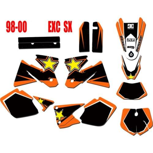 Free Customized Motorcycle Team Graphics Decals Stickers For KTM EXC 125 200 250 300 380 400 1998-2020 For KTM SX 2000 1999 1998