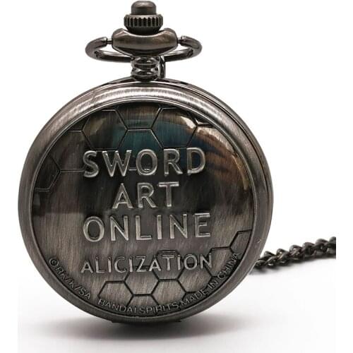Vintage Sword Art Online Alicization Anime Quartz Pocket Watches Mens Pendant Chain men Souvenirs Gifts mens Fob Watch Clock men