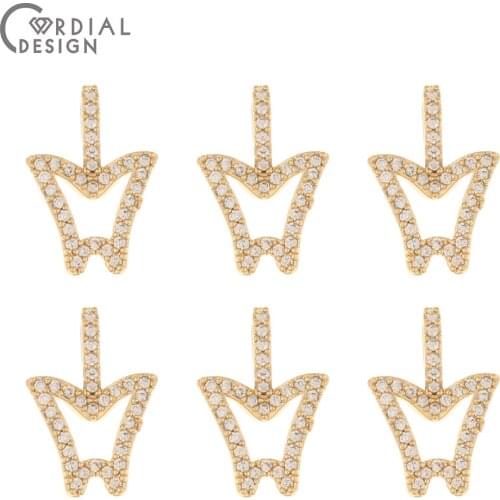 Cordial Design 30Pcs 12*17MM CZ Charms/Jewelry Findings & Components/Earrings Accessories/Hand Made/Necklace Making/DIY Pendant