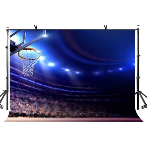 150x220cm Basketball Court Backdrop Azure Basketball Court Basketball Hoop Photography BackgroundPhoto Screen