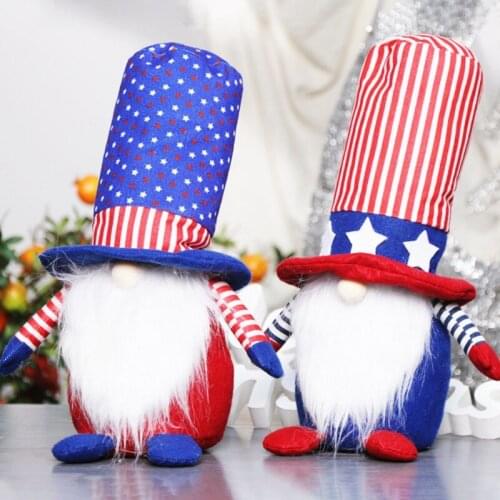 Dwarf Plush Doll Real Life Plush Patriotic Gnome Doll Decorations Holiday Gifts Household independence Day Toys