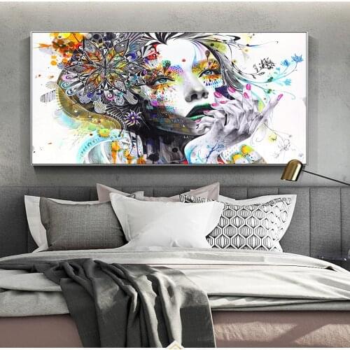 Girl Canvas Art Painting Butterfly Girl Wall Art Prints Modern Girl With Flowers Poster Abstract Cuadros Picture For Living Room