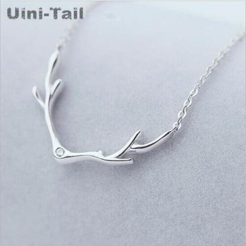 Uini-Tail classic hot 925 sterling silver elk small antler necklace fashion simple trend small fresh jewelry wholesale GN326