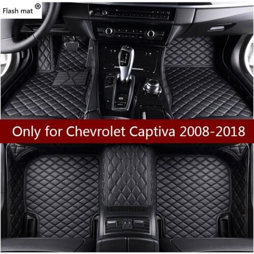 Flash mat leather car floor mats for Chevrolet Captiva 2008 2009-2016 2017 2018 Custom foot Pads automobile carpet car covers
