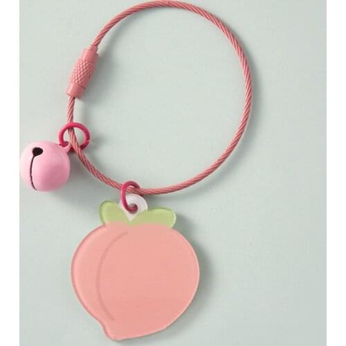 Cute Fruit Girl Keychain Kawaii Peach Women Car Key Chains Purse Pendant Bag Charm Key Rings Holders Lovers Couples Best Gift