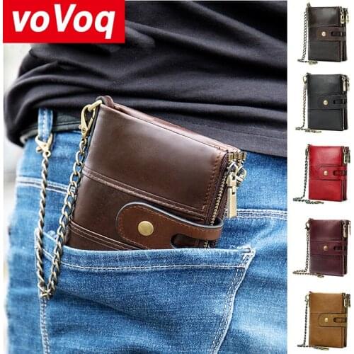 2020 Males Wallet Credit Card Holder Men Man Metal RFID Vintage Short Business Crazy Horse Genuine Leather Fashion Card Wallet