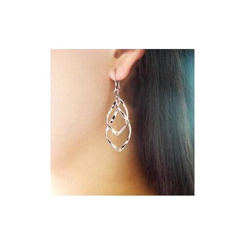 New Fashion Silver Plated Leaf Pendant Earrings Best Design Earrings For Women Top Quality Christmas Birthday Gift