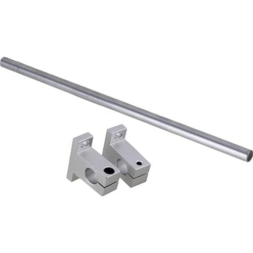 OD10mm 500mm Length Silver Vertical Linear Shaft Optical Axis & CNC Linear Rail Support Set of 3