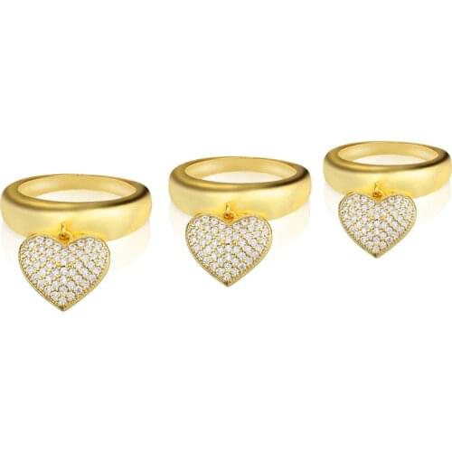 Custom Diamond Heart Ring New Love Simple Smooth Ring Engagement Rings for Women