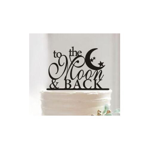 Personalized To The Moon & Back Wedding Cake Topper Silhouette Couple party decorations