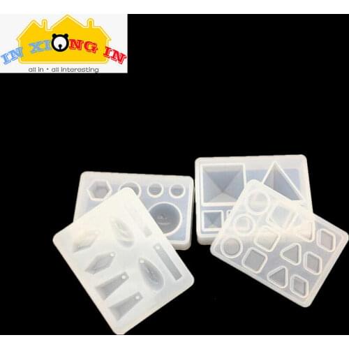 Resin Geometric Shapes Transparent Silicone Molds Small Pyramid Charms Jewelry DIY Tool Irregular Square Oval Pendant Mold