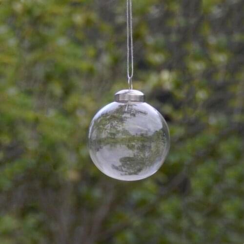 2pcs/pack Diameter=6cm Mini Size Transparent Glass Globe Christmas Tree Hanging Decorative Handmade Pendant Friend Gift