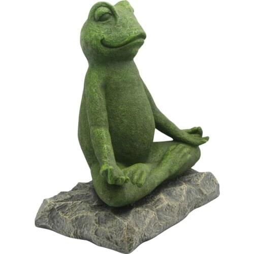 Retro Resin Meditate Zen Buddhism Yoga Frog Statue Small Ornament Animal Sculpture Incense Burner Home Desk Decoration Tea Pet