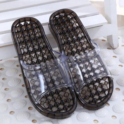 Bathroom Slippers 2020 Female Summer Indoor Non-slip Bath Massage Plastic Sandals Thick Bottom Crystal Couple Home Slippers Men