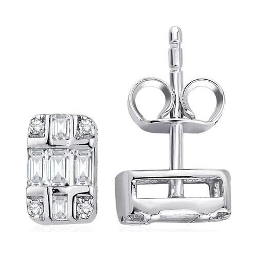 Symbol Gold 0.25 Carat Diamond Baguette Earring Piece Jewelry Rope Chain Charm Earring Jacket Bead Figure For Women