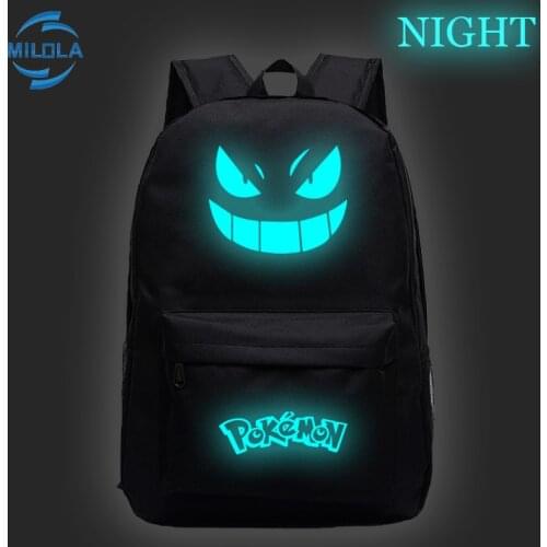 Anime Pokemon Go Pikachu Men Women Boys Girls Luminous School Bags Beautiful New Pattern Teens Mochila Student Fashion Rucksack