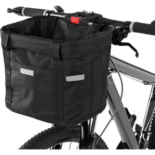 Bicycle Front Basket Removable Waterproof Bike Handlebar Basket Pet Carrier Bag