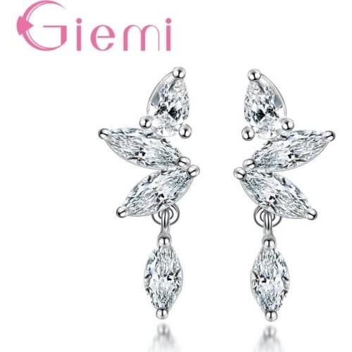 Vintage Trendy Design Levels Sets Earring 925 Sterling Silver Ladies Jewelry Bijoux Best Party Meeting Crystal Accessories