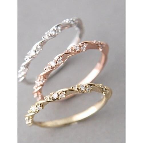 Fashion Wedding Ring for Women Lovers Simple Micro-inserts Cubic Zirconia Rotate Ring Rose Gold Color Fashion Jewelry