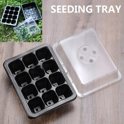 12 Holes Seedling Trays Seed Starter Box Plant Flower Grow Starting Germination Seedling Pot Garden Tools