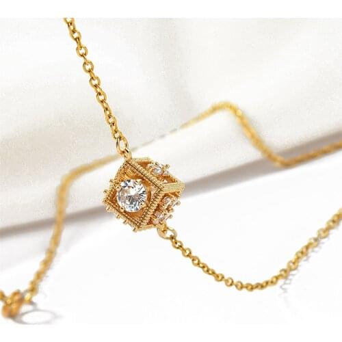 2PCS Zircon Square Dice Pendant High Quality Necklace for Jewelry Making Findings Bracelet DIY Earrings Copper Accessories