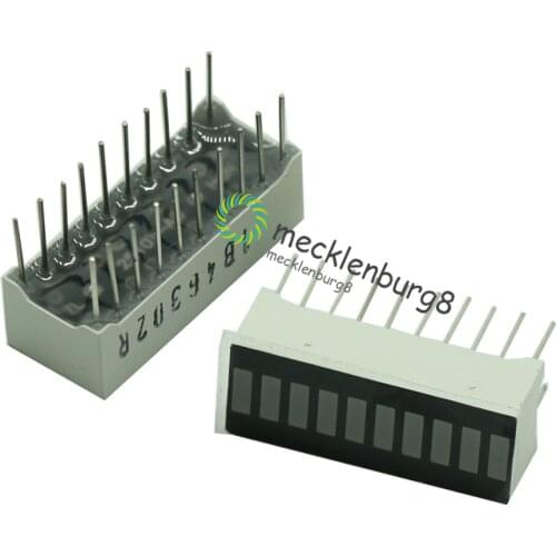 5Pcs/Lot 10 Segment Full Color LED Bargraph Light Display Module Ultra Bright Red Yellow Green Blue(RYGB) Dip DIY