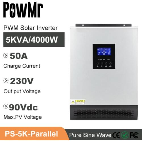 5KVA PWM 50A 48Vdc Pure Sine Wave Solar Charger Invertsor 220V Out Put AC Charge and Max PV 90Vdc with Parallel Hybrid Inverter