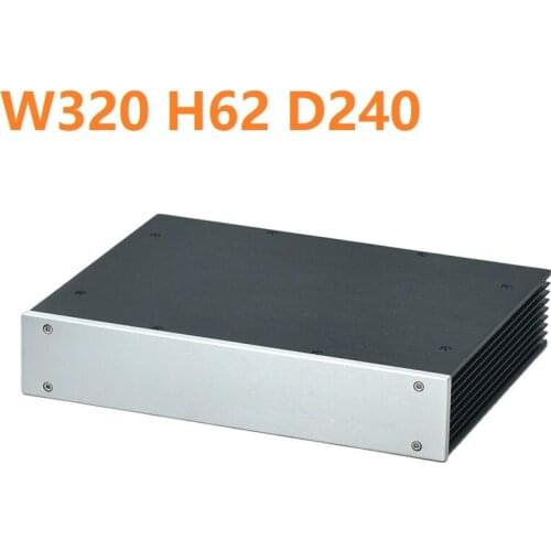 DIY Full Aluminum No Hole Chassis Power Amplifier Housing Tube Amplifier Case Combined Function Enclosure W320 H62 D240