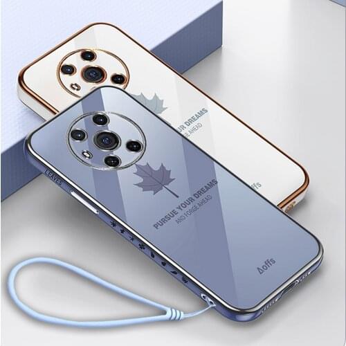 Maple Leaf Plating Phone case for Honor Magic 3 Honor X20 Honor 50 Pro V40 30 Pro 30S V30 20 soft silicone Camera protect cover