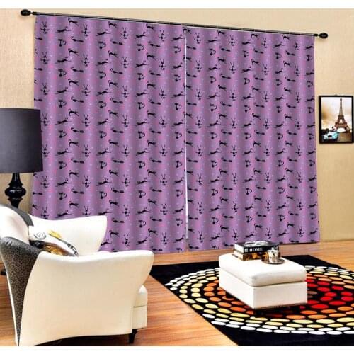 Decoration curtains Customized size Luxury Blackout 3D Window Curtains For Living Room purple curtains