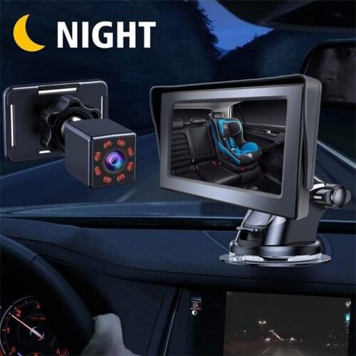 Baby Car Mirror Camera with 4.3'' High Definition Display Night Vision 360 Degree Rotating Dashboard for Car Rear Seat Facing