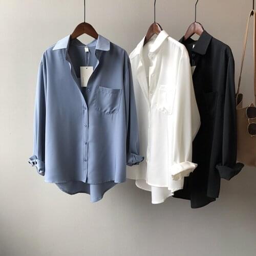 GOOHOJIO Womens Silk Shirts