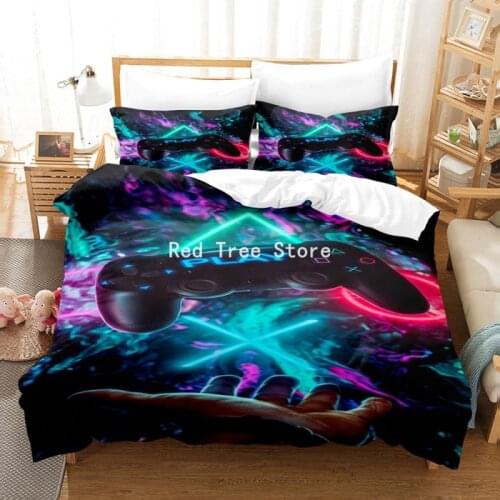 Hot Cartoon Bedding Set 3D Gamepad Creative Duvet Cover Kids Video Game King Queen Twin Full Single Double Unique Design Bed Set