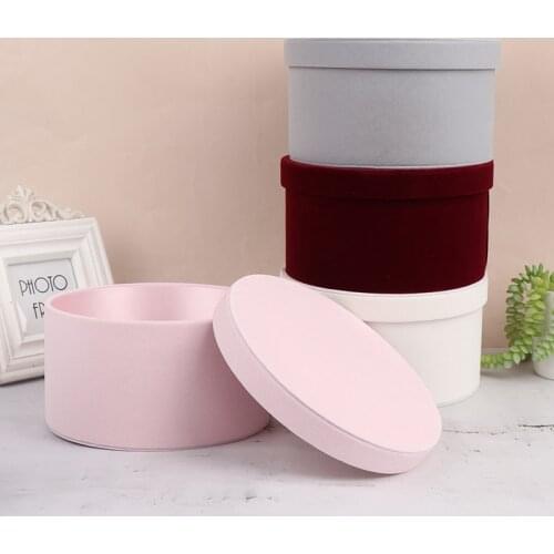 1PC Round Cardboard Paper Flower Boxes With Lid Rose Box Valentines Day Florist Gift Party Favor Packaging Box Wedding Decor