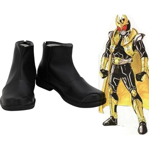 Masked Rider Kuuga Cosplay Boots Black Shoes Kamen Rider Cosplay Shoes Custom Made Any Size